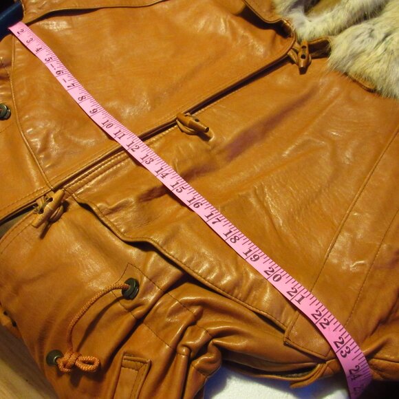 Vintage Damselle Made in USA Womens Leather Jacket Coat S Fur Collar ThermoLite - Picture 15 of 16
